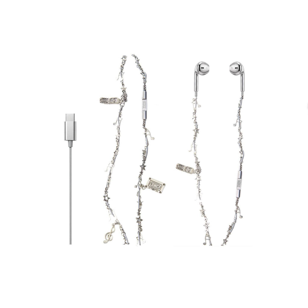 silver headphones type c