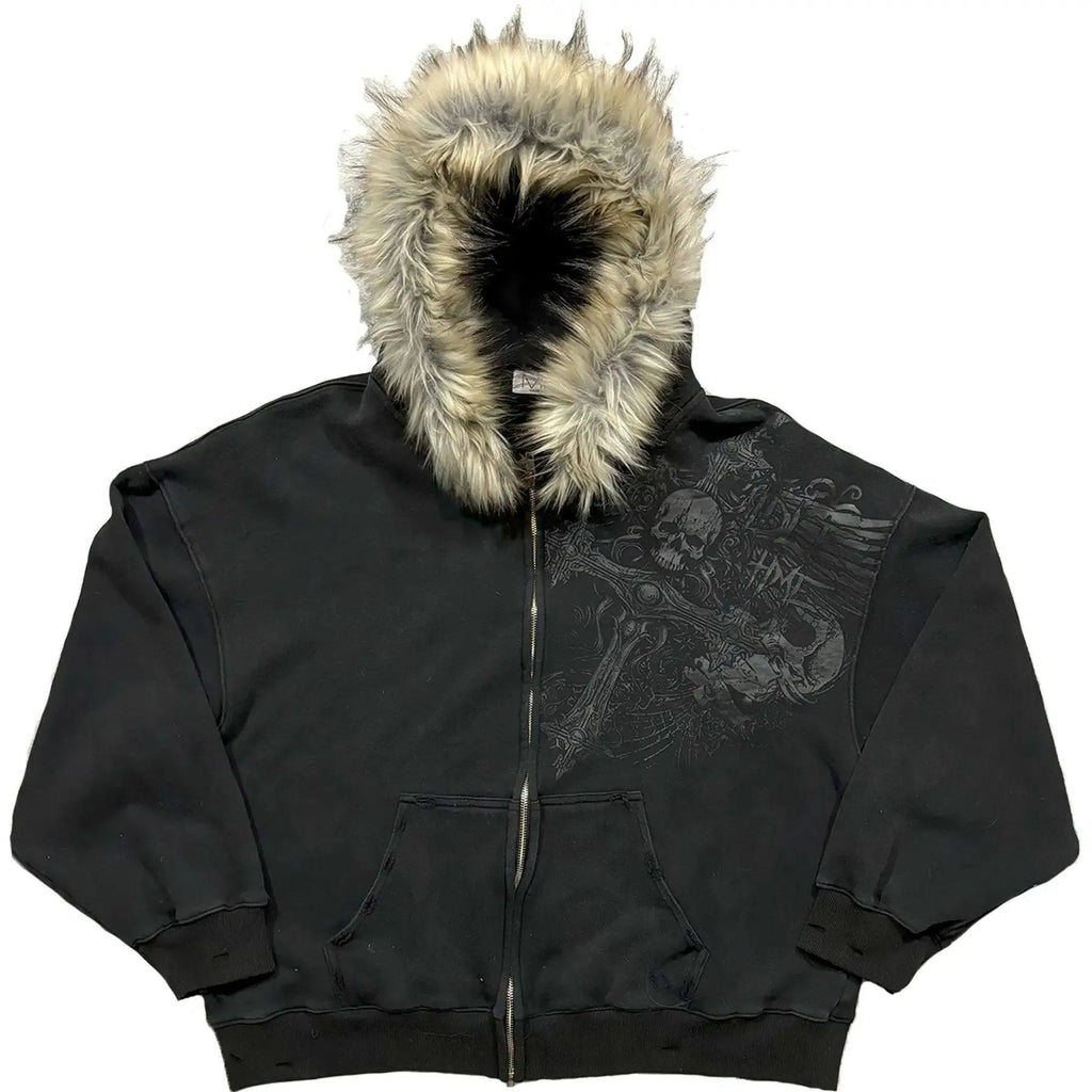 fur hoodie